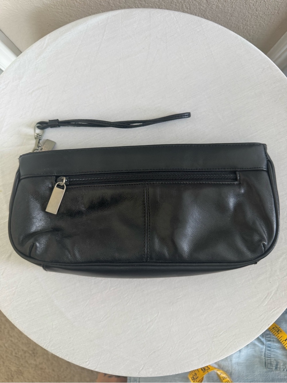 Worthington Black Leather Wristlet Clutch
